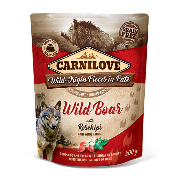 Carnilove Wet Dog Food Wild Boar with Rosehips Pouch 300g