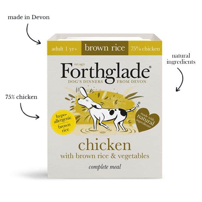 Forthglade Wet Dog Food Complete Range Chicken And Brown Rice 395g