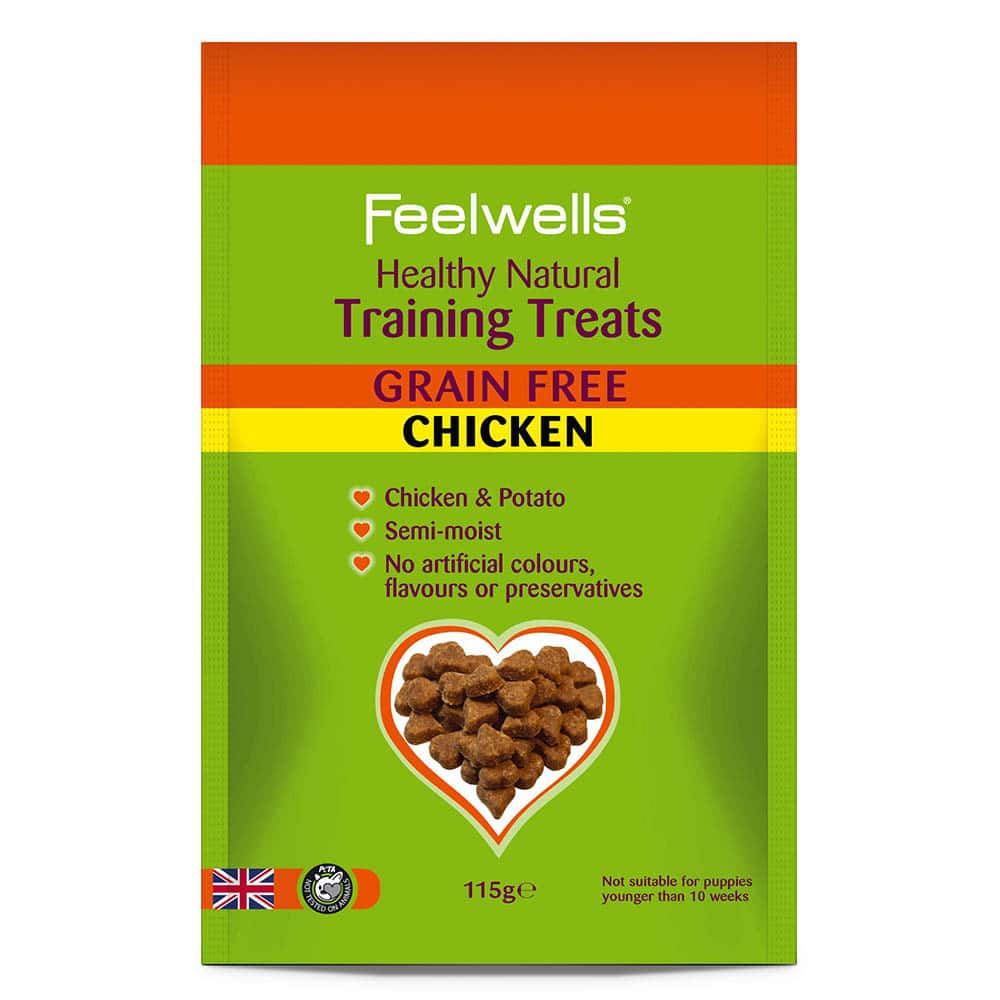 Feelwells Semi-Moist Dog Training Treats Grain Free Chicken 115g