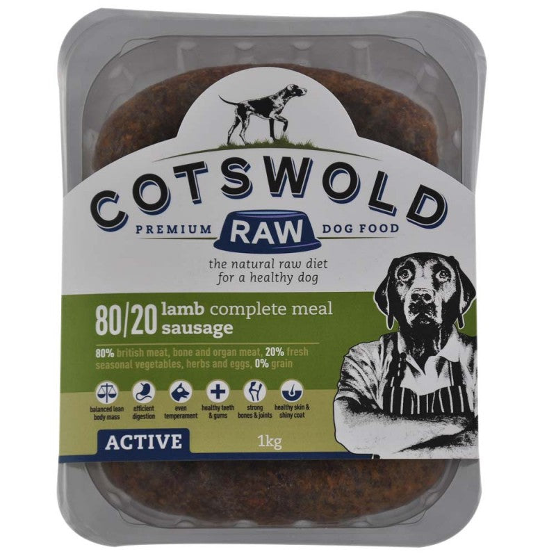 Cotswold Raw Dog Food Lamb Sausages Complete