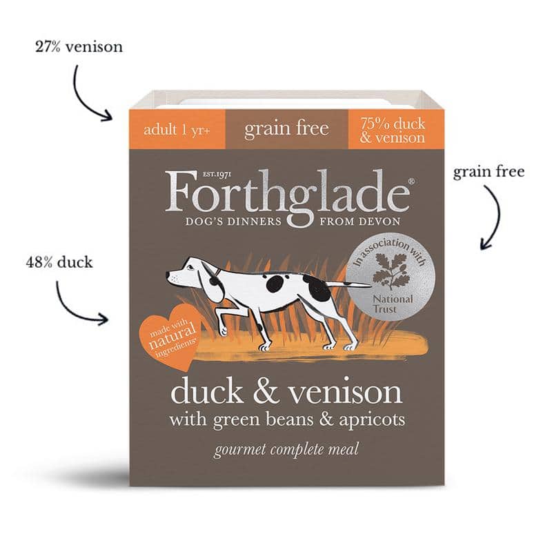 Forthglade Wet Dog Food Gourmet Range Duck And Venison 395g