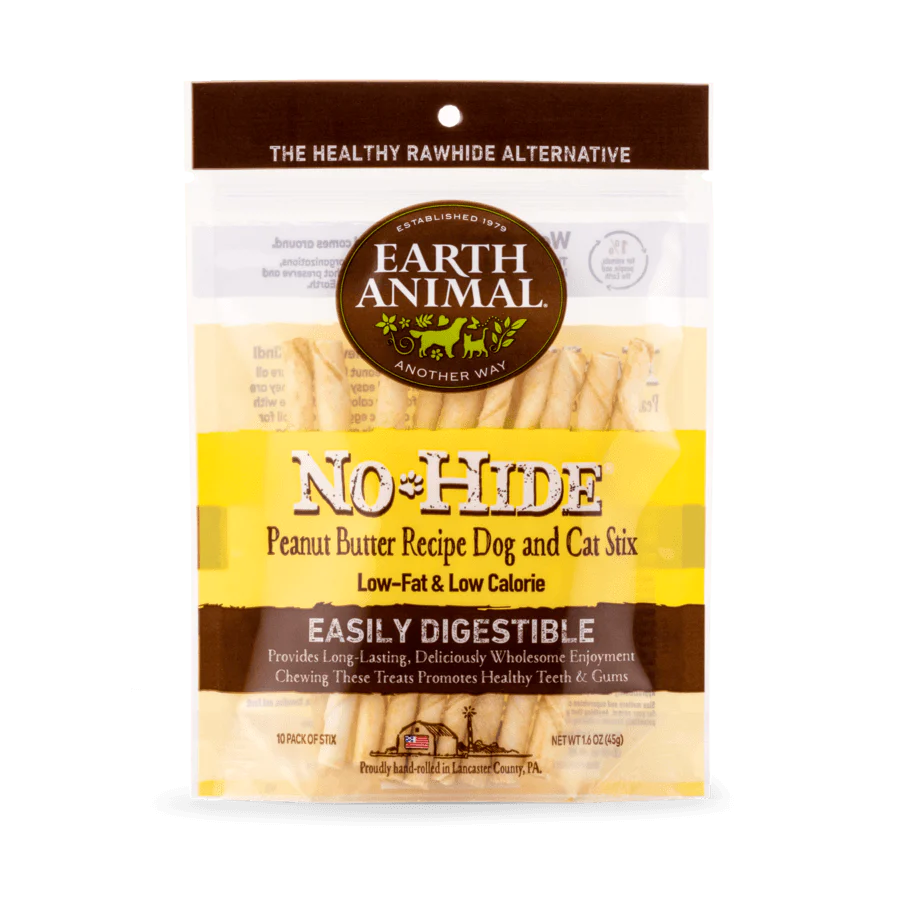 Earth Animal Dog Treat No-Hide Peanut Butter Stix 45g