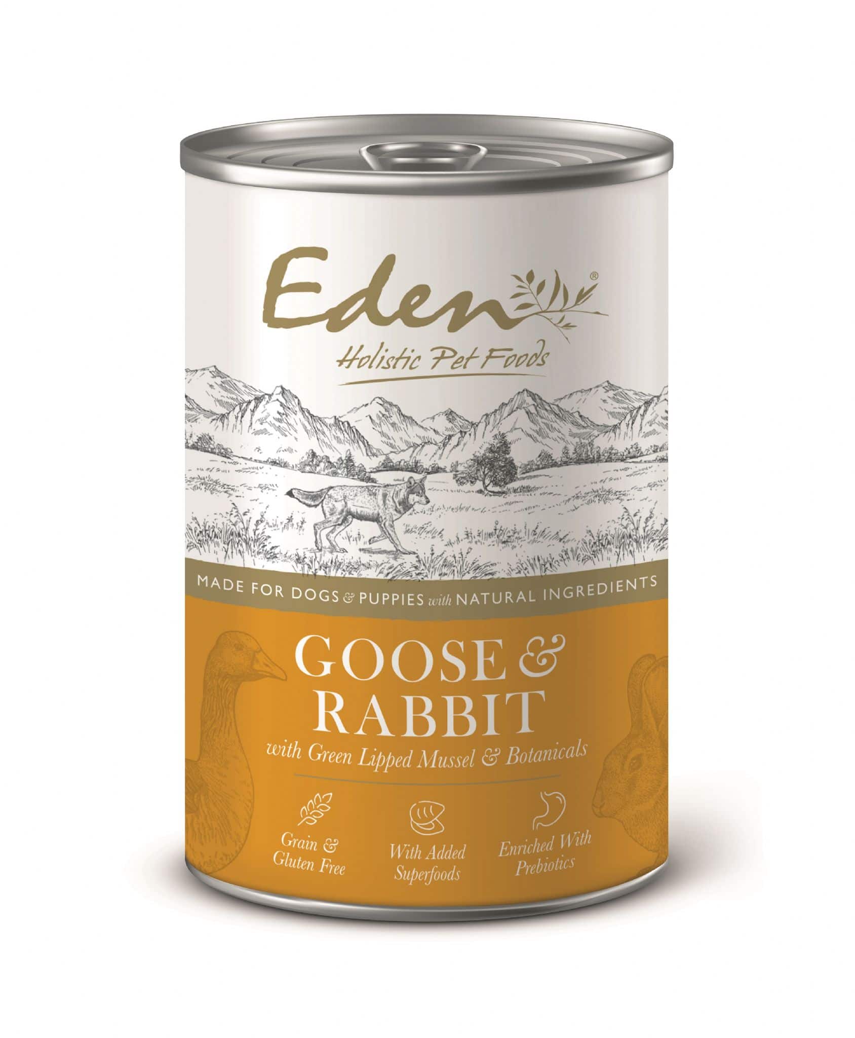 Eden Wet Dog Food Goose and Rabbit Tin 400g