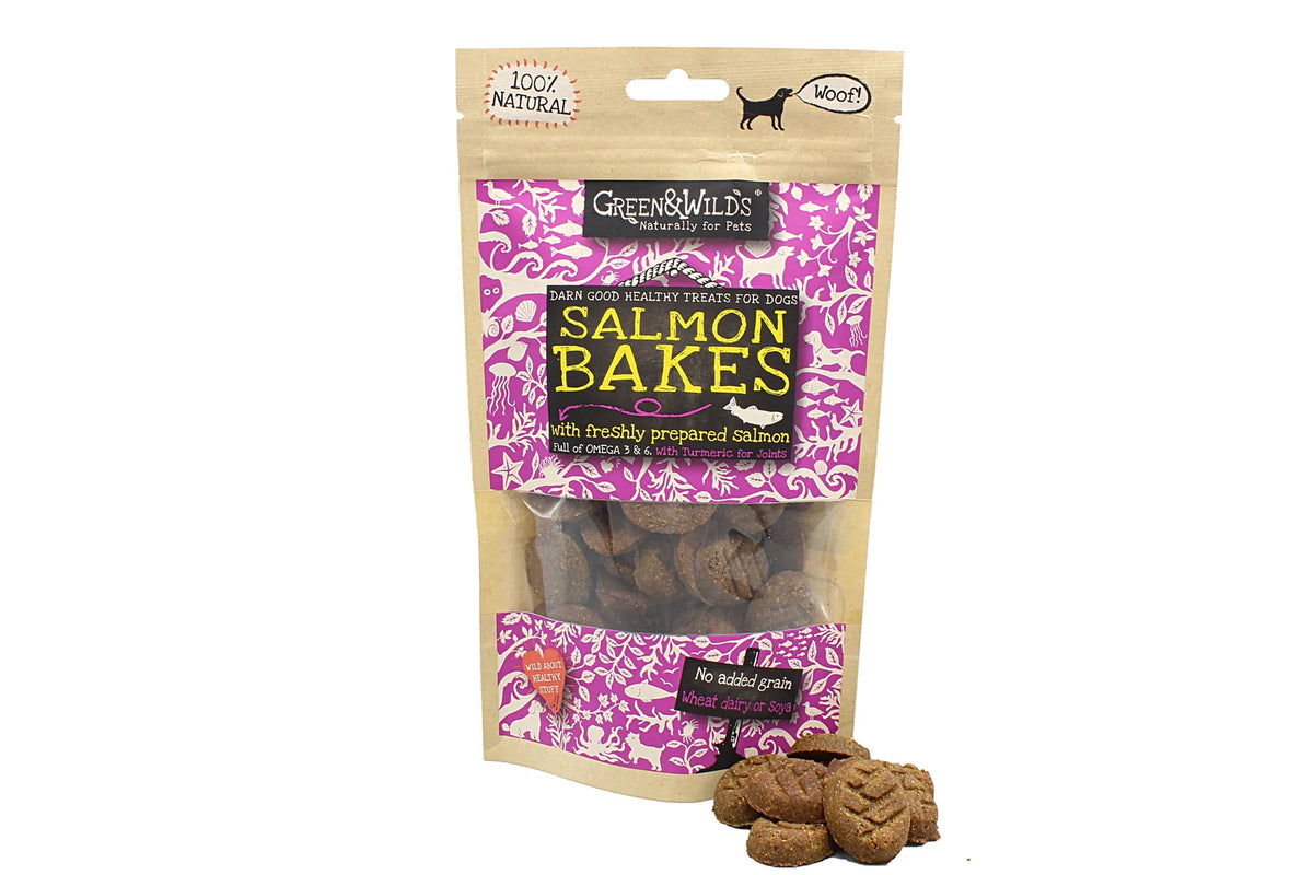 Green & Wilds Dog Treats Salmon Bakes 150g
