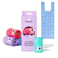 Adios Poop Bags Rainbow Tie Handles 60PK