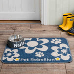 Pet Rebellion Food Mat Flower Blue