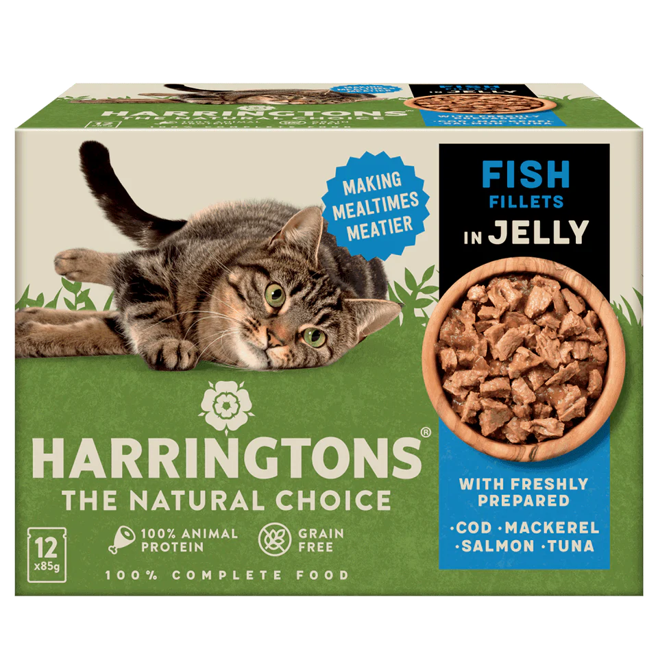 Harringtons Wet Cat Food Fish Fillets in Jelly 12x85G