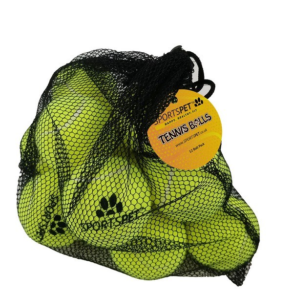 Sports Pet Dog Toy Tennis Balls 12 Pack