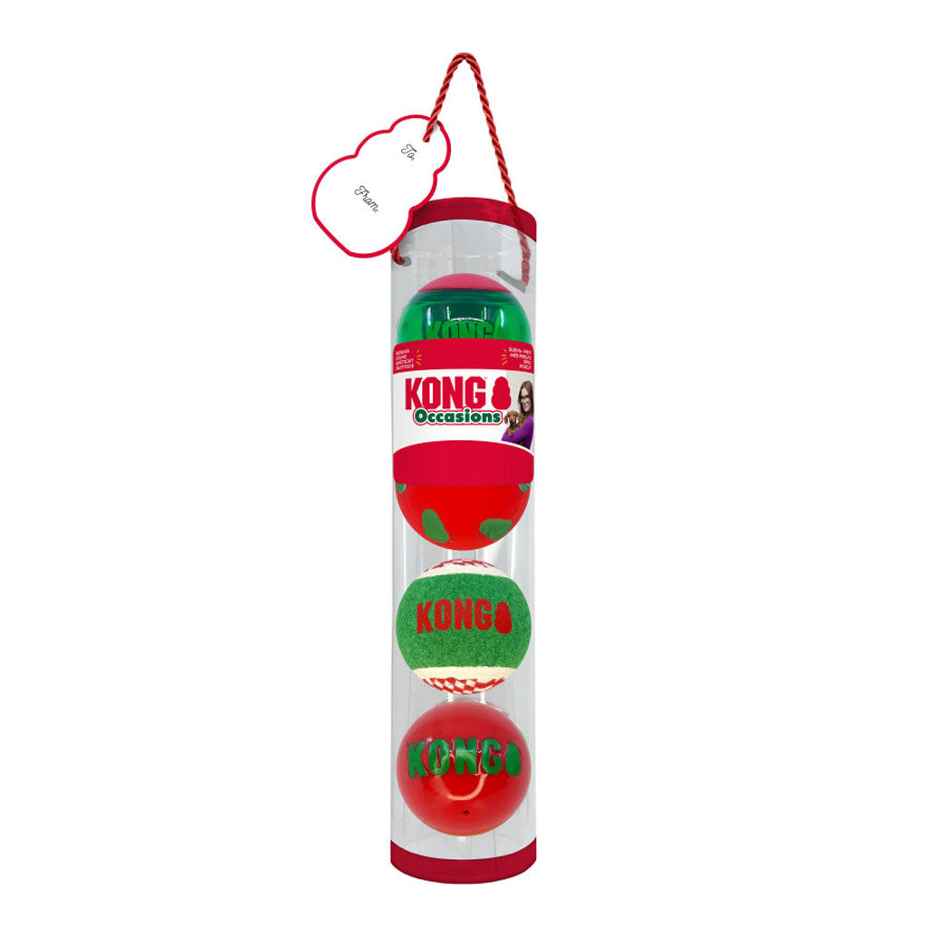 KONG Holiday Occasions Balls Medium 4PK