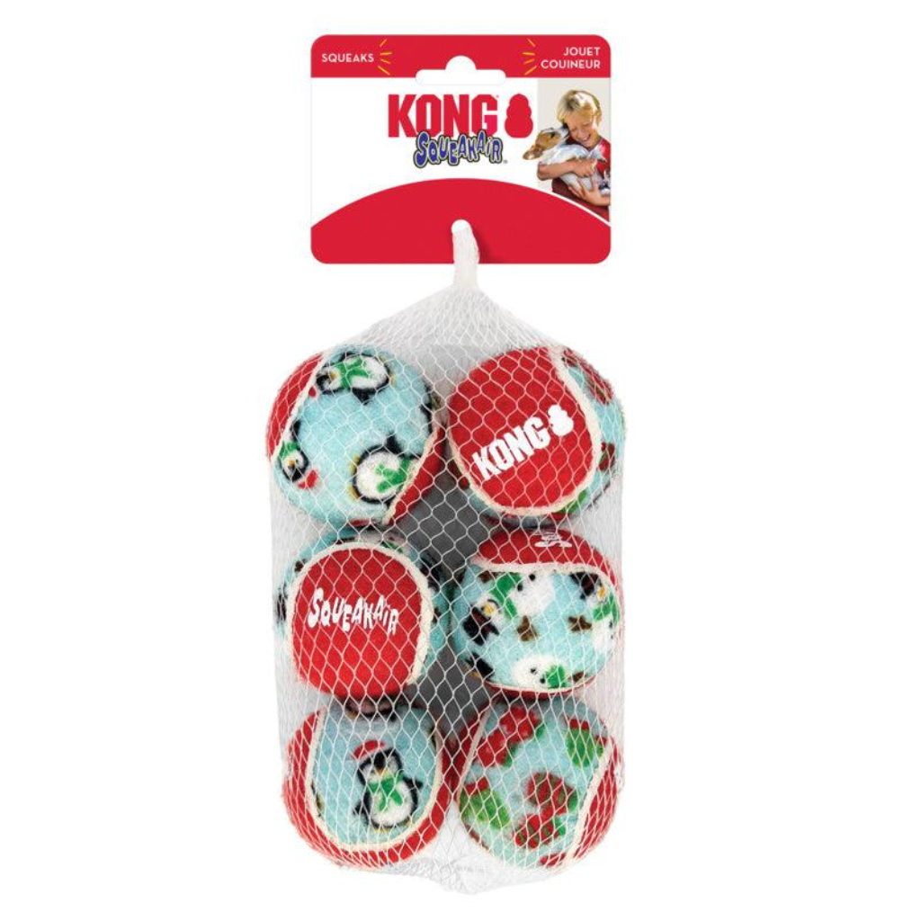 KONG Holiday 25 Squeak Air Tennis Balls 6PK