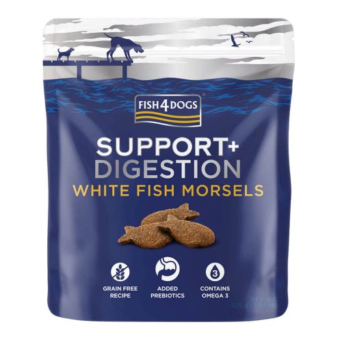 Fish4Dogs Dog Treat Digestion White Fish Morsels 225g