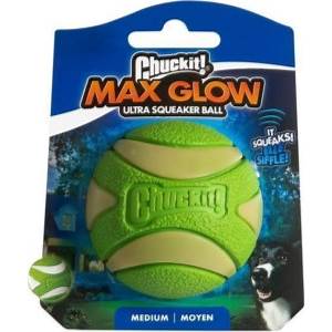 Chuckit Max Glow Ultra Squeaker Ball Medium 1 Pack