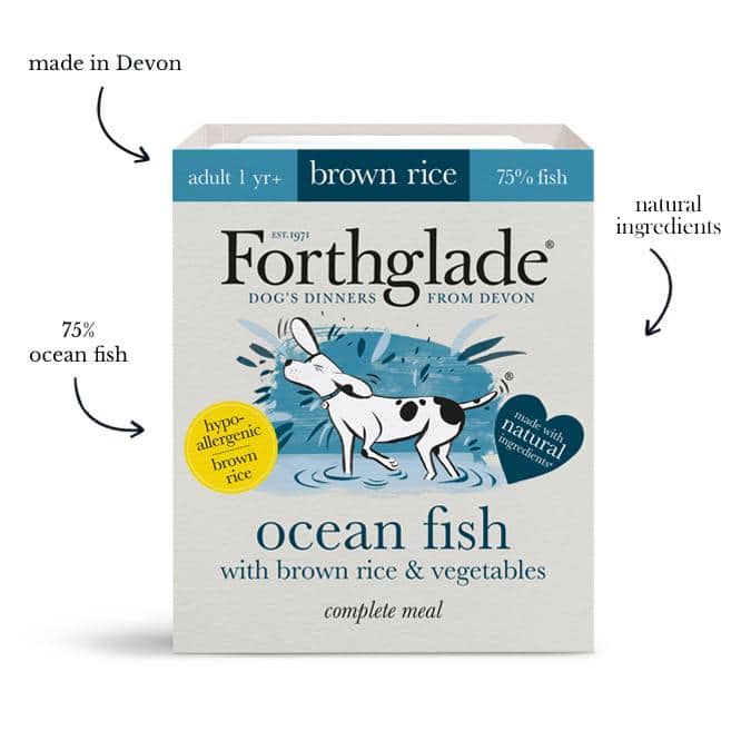 Forthglade Wet Dog Food Complete Range Ocean Fish And Brown Rice 395g