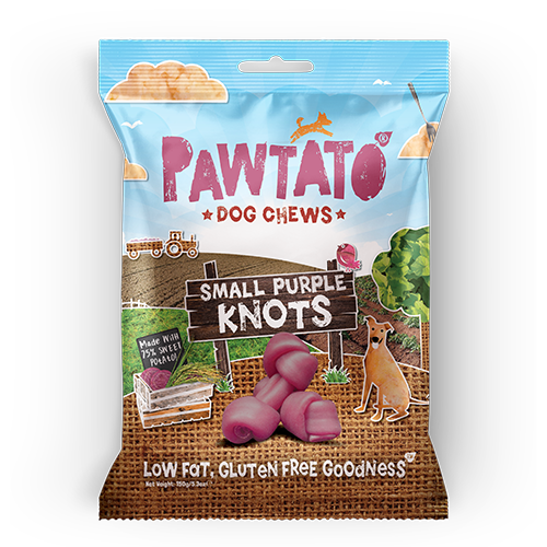 Pawtato Dog Treats Small Purple Knots 150g