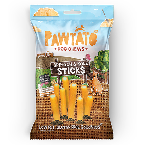 Pawtato Dog Treats Spinach & Kale Sticks 120g