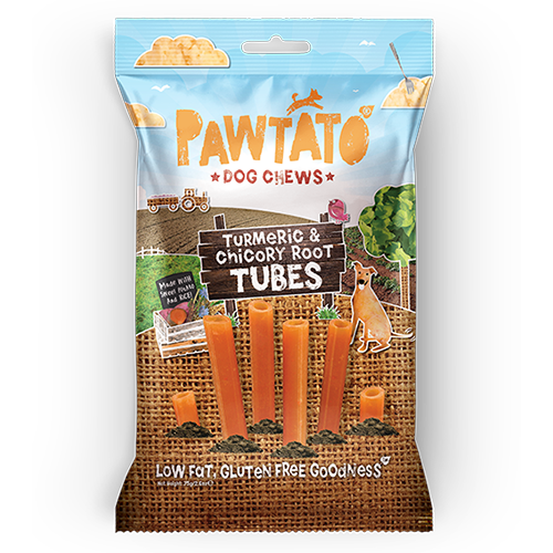 Pawtato Dog Treats Tumeric and Chicory Root Tubes 90g