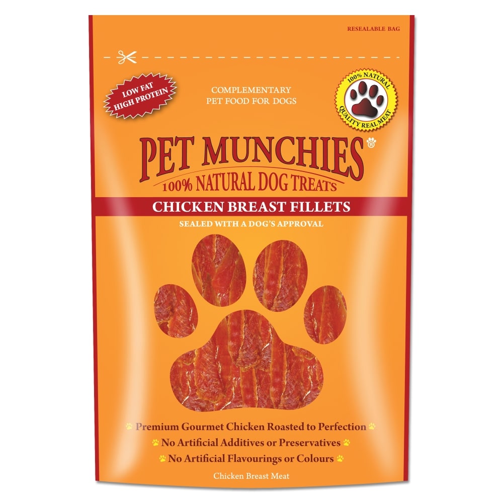 Pet Munchies Natural Dog Treats Chicken Breast Fillets 100g