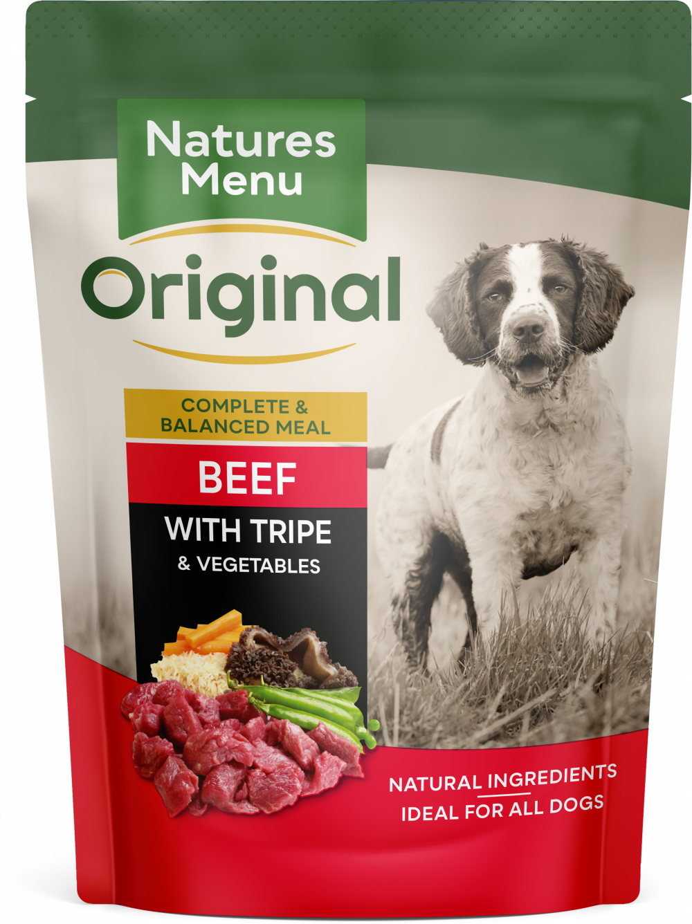 Natures Menu Wet Dog Food Beef with Tripe Single Pouch 300g