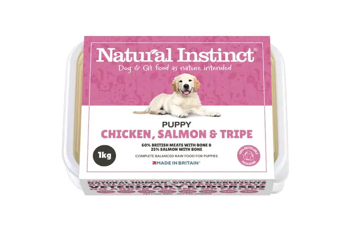 Natural Instinct Raw Puppy Food Chicken, Salmon &  Tripe 1KG
