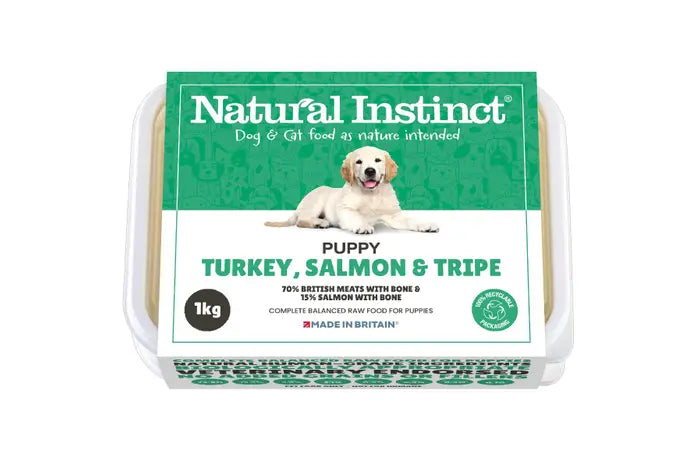 Natural Instinct Raw Puppy Food Turkey, Salmon & Tripe 1KG