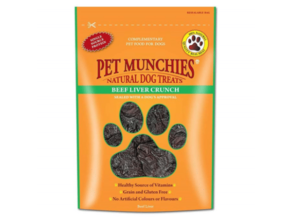 Pet Munchies Natural Dog Treats Beef Liver Crunch 90g