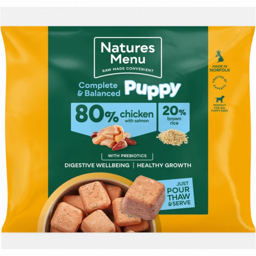 Natures Menu Raw Puppy Food 80/20 Chicken with Salmon 1kg