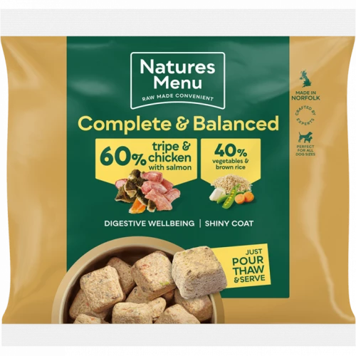 Natures Menu Raw Dog Food 60/40 Tripe & Chicken With Salmon 1kg