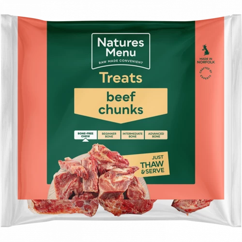 Natures Menu Raw Dog Food Beef Chunks 1kg