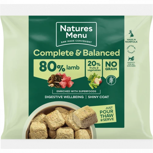 Natures Menu Raw Dog Food 80/20 Lamb With Superfoods 1kg