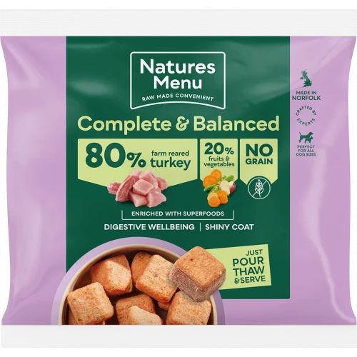 Natures Menu Raw Dog Food 80/20 Turkey With Superfoods 1kg