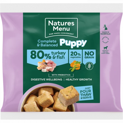 Natures Menu Raw Puppy Food 80/20 Turkey and Fish 1kg