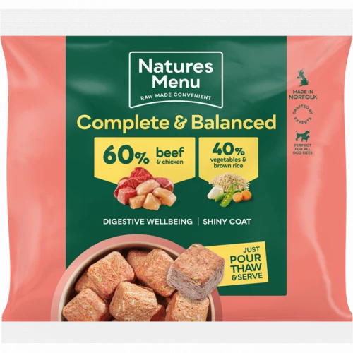 Natures Menu Raw Dog Food 60/40 Beef & Chicken 1kg