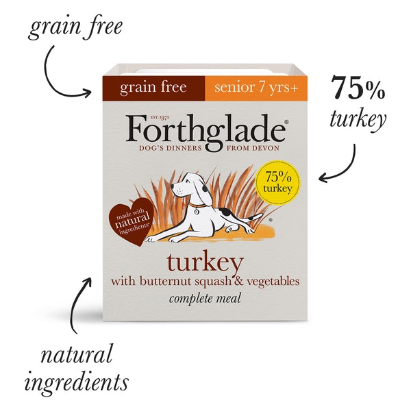 Forthglade Wet Dog Food Senior Turkey with Butternut Squash & Vegetables 395g