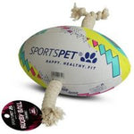 Sports Pet Rugby Ball White & Teal