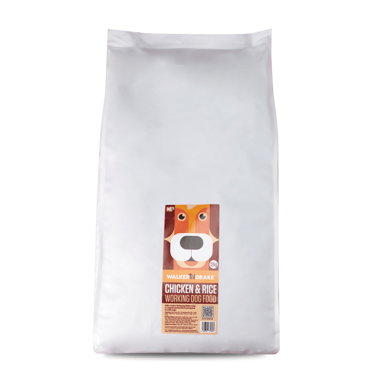 Walker & Drake Chicken & Rice Cold Pressed Working Dog 12kg