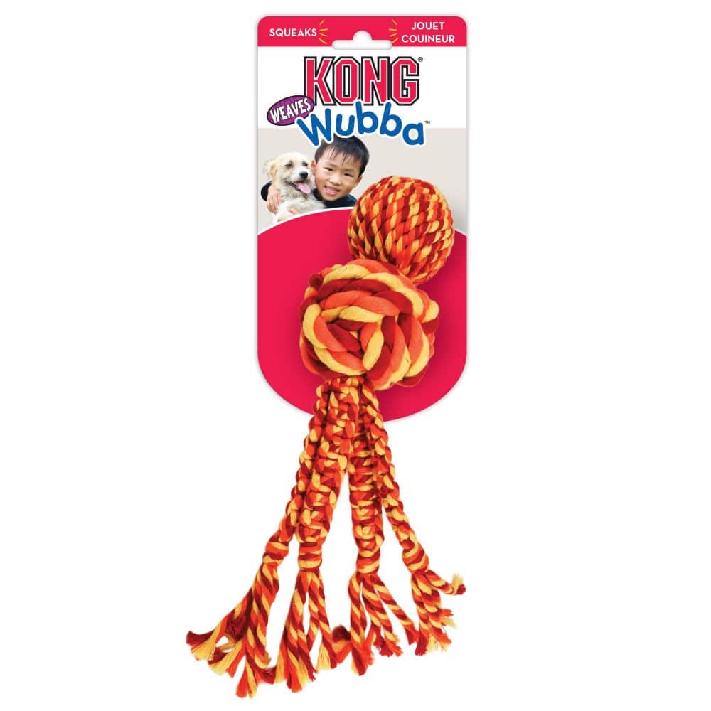 KONG Dog Toy Wubba Weaves With Rope Assorted