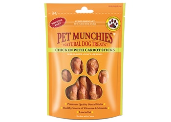 Pet Munchies Natural Dog Treats Chicken with Carrot Sticks 80g